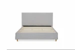 Contemporary Bedroom Furniture High Headboard gray Upholstered Fabric Bed Frame