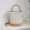 Contrast color handbag simple fashion stitching bucket handbags Women Messenger bag