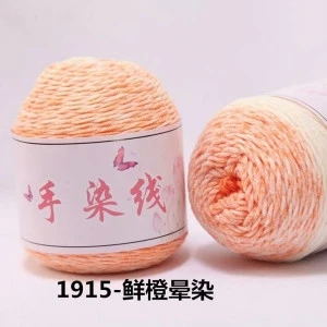 COOMAMUU 4Plys Milk Cotton Yarn Batik Gradient Hand Knitting Blend Yarn Soft Thick Thread for Crocheting Garment
