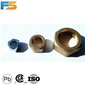 Copper Pipe End Cap Insert Nut Brass Tee Nuts, Hex Coupling Joint Nuts