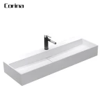 Corina Public toilet white regular wall hung acrylic hotel apartment project bathroom Hand Wash Basin