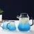 Import Creative glass water pot blue 1400ml cold water pot glass jugs from China