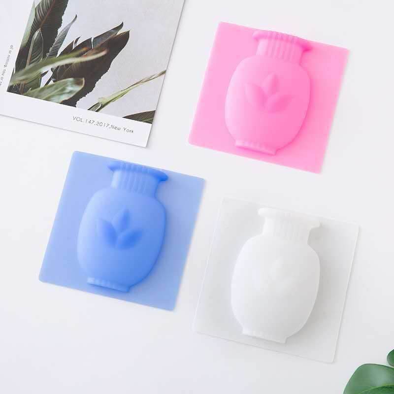 Creative silicone Flower Pot Silicone Sticky Vase Hanging Decorative Reusable Wall-Mounted Flower Vase
