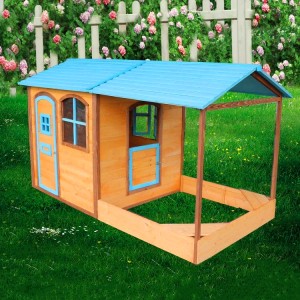 Custom Collins Wooden Playhouse With Sand Box Two In One Kids Outdoor Playhouse For Sale With House Slide
