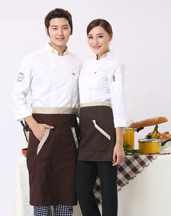 Custom design high quality restaurant bar uniforms for waitress and waiter