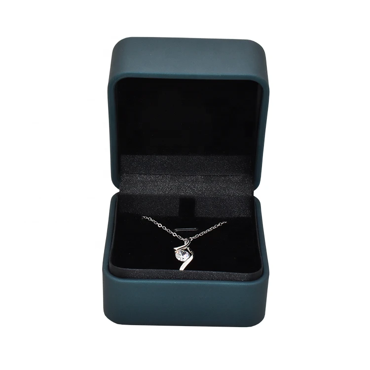 Custom High-End Luxury Plastic Velvet Leather Pendant Storage Jewelry Necklace Packaging Box