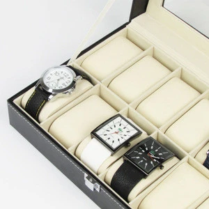Custom Luxury Logo packaging storage clear lid wooden watch box case