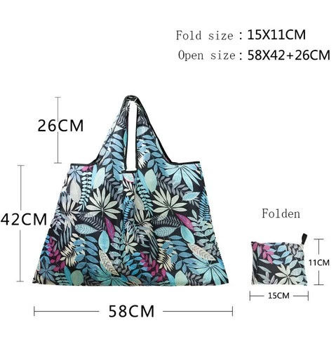 Custom Polyester ripstop waterproof Shopping Pouch Bag Reusable Printed Folding Tote carry  Bag handbag shopping bag