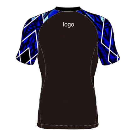 custom polynesian patterns Sports team uniform Compression Shirt short sleeves rash guard