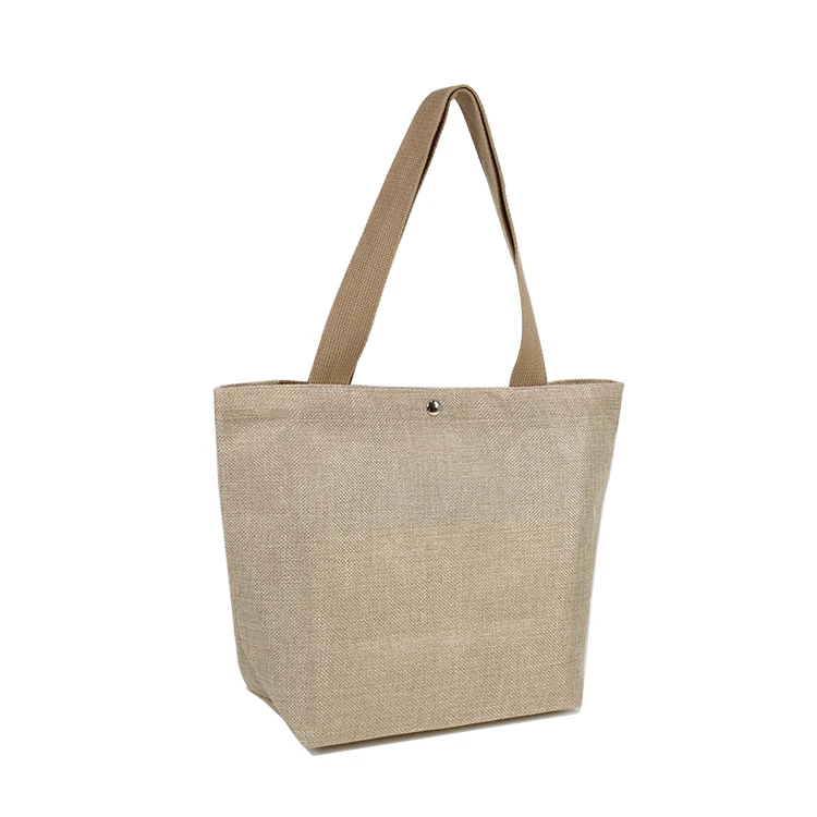 Custom Printed Eco Friendly Jute Bag Burlap Reusable Linen Tote Bag