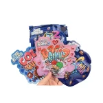 Custom printed resealable empty cookie candy poly special shaped ziplock smell proof cutout die cut mylar bags
