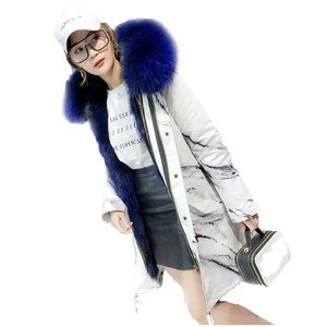 Custom raccoon hair ladies coat winter fashion plush velvet fur to   overcome