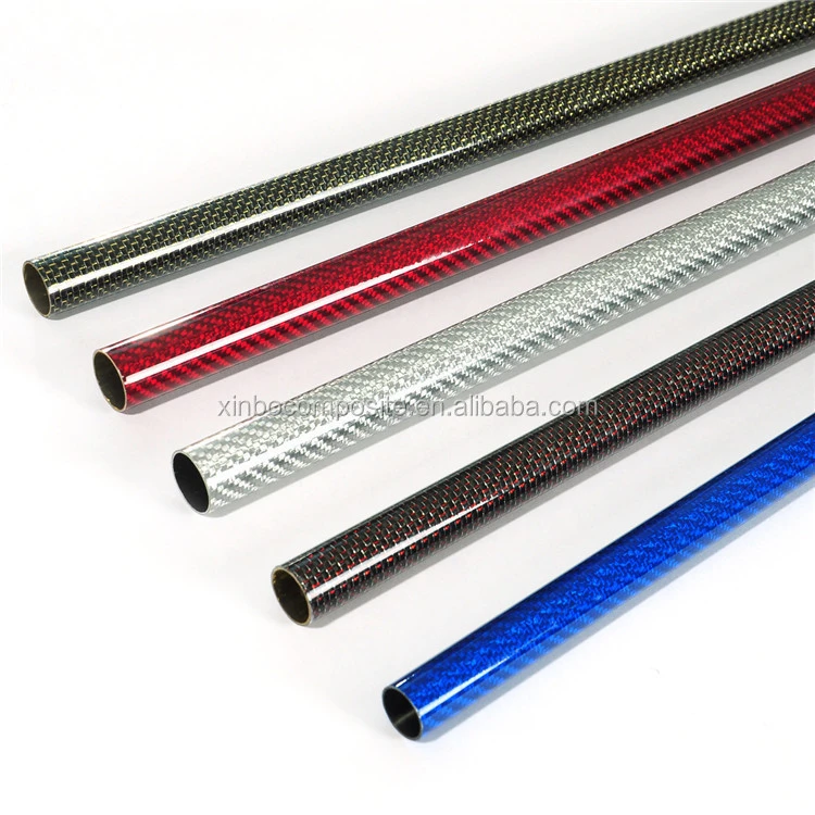 Customize Electroplated Fiberglass Tubes, High Strength Colorful Fiberglass Poles Carbon Fiber Tubes