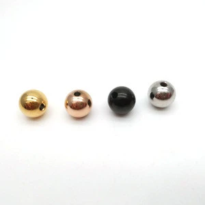 Customized Logo 6mm 8mm 10mm Metal round beads for bracelets jewelry making accessories