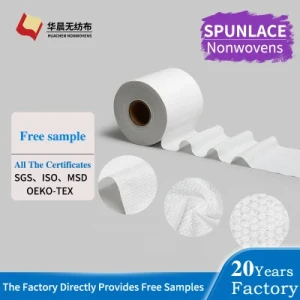 Customized Nonwoven Fabric Roll Wood Pulp Paper Polyester Spunlace Nonwoven Fabric