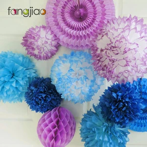 Customized  Paper Party Pom Poms for Party and Event Celebration