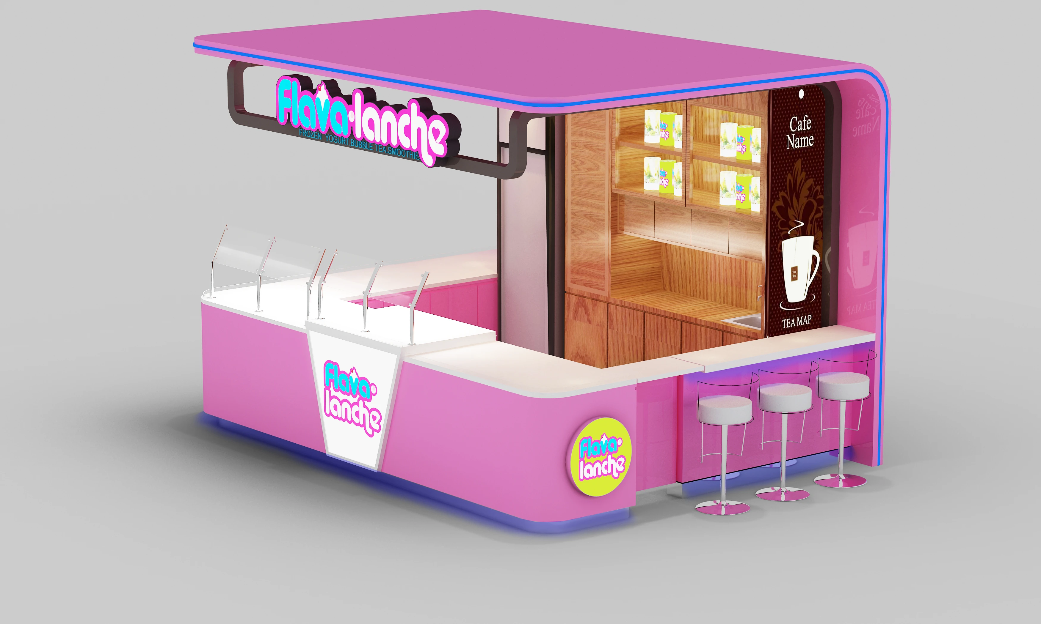 Customized Shopping Mall Food Booth Fast Food Kiosk Design cafe kiosk bar furniture