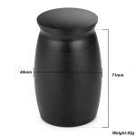 Customized Wholesale Funeral Supplies Zinc Alloy Black Coated Pet Human Ashes Urns Cremation