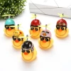Cute Soft Little Yellow Duck Flash Accessories Car Helmet Motorcycle Horn Rubber Duck Toy Bell Bicycle Light