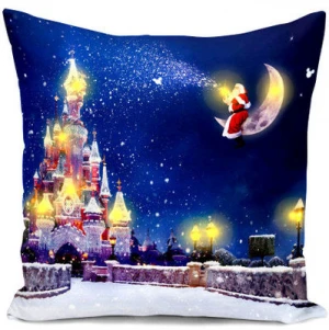 D1945 45*45 Home Sofa Car Decor Led Light Luminous Cushion Cover Set Gifts Christmas XMAS Santa Claus Reindeer Pillow Case