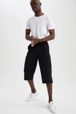 Defacto Apparel Mens Bermuda Black Regular Fit Basic Capri Shorts High Quality Best Prices Ecofriendly
