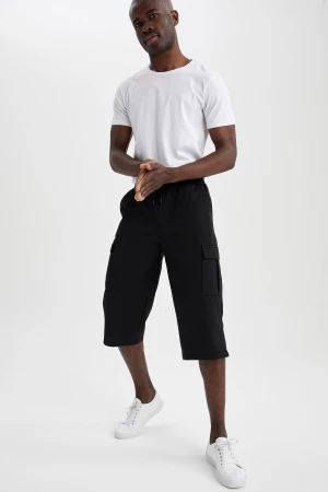 Defacto Apparel Mens Bermuda Black Regular Fit Basic Capri Shorts High Quality Best Prices Ecofriendly