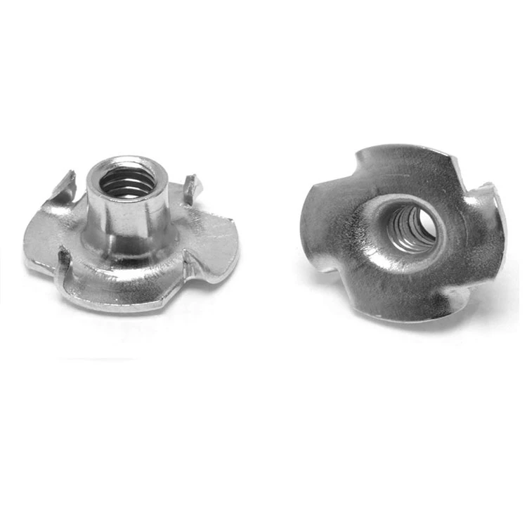 DIN1624 ISO6930G Carbon Steel Pronged Toothed 4 Prong Furniture Tee Nuts