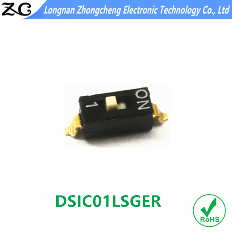 Dip switch, 1-position, 2-pin, on / off limit switch, dsic01lsger, PCB microswitch