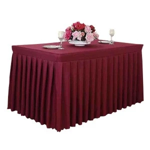 Direct factory sale luxurious banquet wedding party event ruffled table skirt