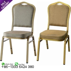 Discount hotel furniture luxury stacking dining room metal banquet chair for party