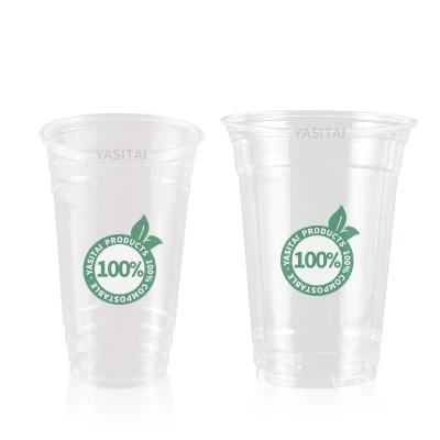 Disposable Clear Plastic Beer Cups 16oz PLA Biodegradable Cup