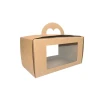 Disposable paper kraft box with window takeaway food package