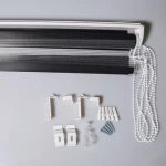 Easy hook French window zebra blinds double layers with chain shade