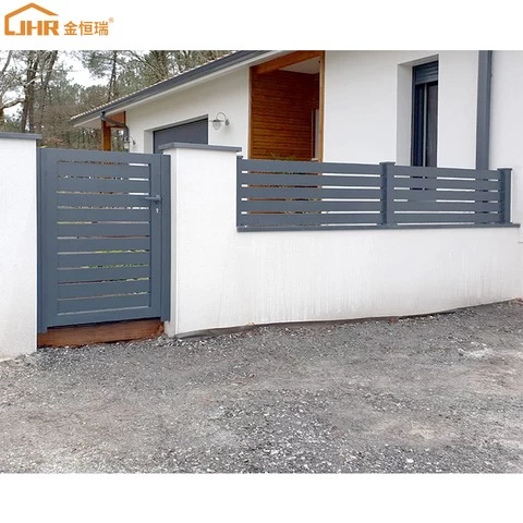Easy To Install Modular Privacy Aluminum Slat Fence Panels Laser Cut Privacy Fencing Panel Residential Security Palisade Fence