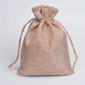 Eco Friendly Custom Logo Printed Gift  bag wholesale drawstring pouches  Jute drawstring bags