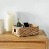 Eco friendly handmade small indoor storage rattan basket tray