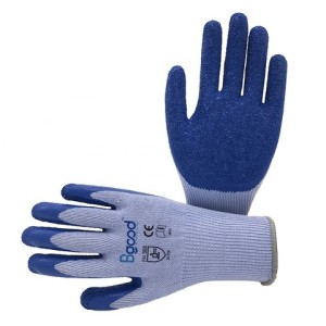 Economic crinkle latex palm coated glove 10 gauge Construction Work Gloves firm touch grip safety glove
