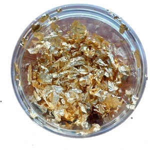 Edible pure gold foil flakes 24k real genuine 98 gold leaf broken gold foil for food decoration