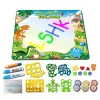Educational baby playing drawing toys large size floor dinosaur mats baby water play mat water doodle drawing mat for kids