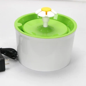 Electric Pet Dog Bowl Water Drinking Dispenser Filter Green Blue Flower Style For Cat Dog Feeders Automatic Pet Water Fountain