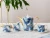 Import Elegant coffee ware 15 pieces new bone China coffee 6 cups saucers tea pot blue marble ceramic tea set from China