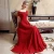 Import Elegant Short Sleeve Red Beaded Long Evening Dresses Homecoming Dresses Cocktail Party Prom Dress Women from China