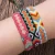 Import Ethnic style Bohemia African handmade cotton thread fabric woven pattern knotted colorful friendship woven bracelet from China