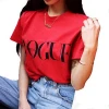 Europe Style Vogue Letter Printed Loose Sleeve Summer Women t shirts in bulk