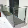European Standards Balcony Glass Railing with Square Pipe Baluster