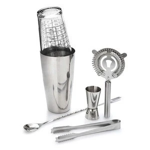 Factory direct 800ml martini shaker stainless steel mixer promotional barware maker glass boston cocktail shaker bar tools set