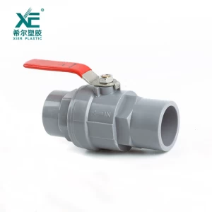 Factory direct red stainless steel handle pvc ball valve