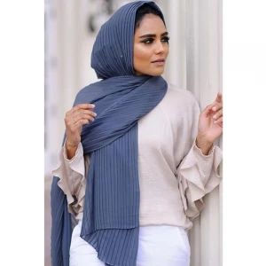 Factory Price New Pleated Bubble Chiffon Scarf 180*85CM Malaysia Hijab Wrap Scarf MuslimFemale Shawl Crumple Heabband