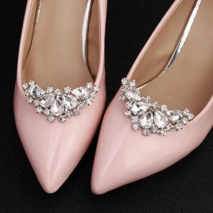 Factory Wholesale silver diamond removable shoe bridal clip