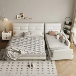 Family bed Small unit spliced large Master bedroom Large bed Family synthetic leather Up-holstered bed